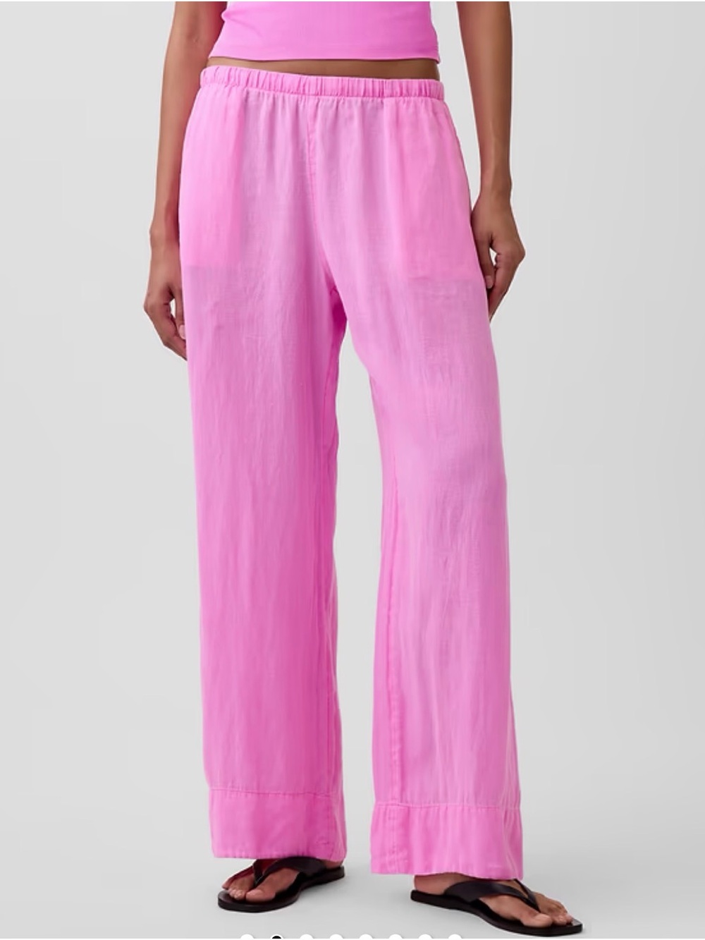 GAP Pink Linen Wide-Leg Women’s Pants